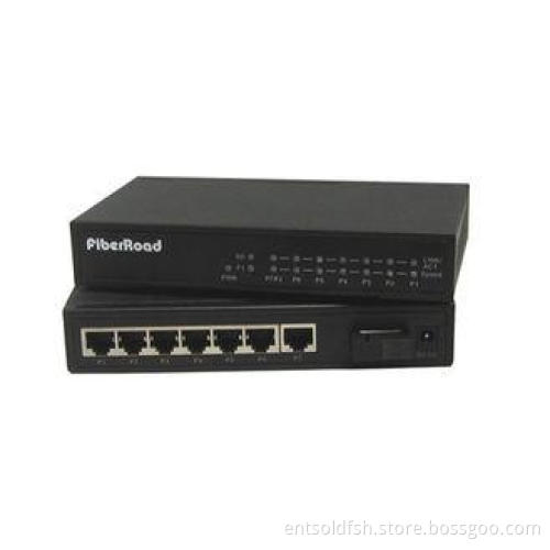 1 Port FX 7 Port TP Fiber Optic Switches Transceiver With C